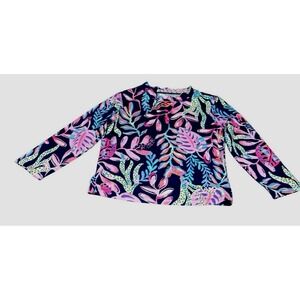 Lilly Pulitzer Girls 7 Swim Top Shirt Rash Guard You Been Spotted Long Sleeve